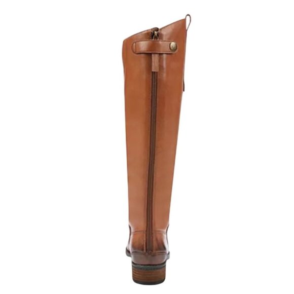 Sam Edelman Penny Tall Riding Boots Cognac Brown Leather Classic Zip New 7.5 - Picture 5 of 10